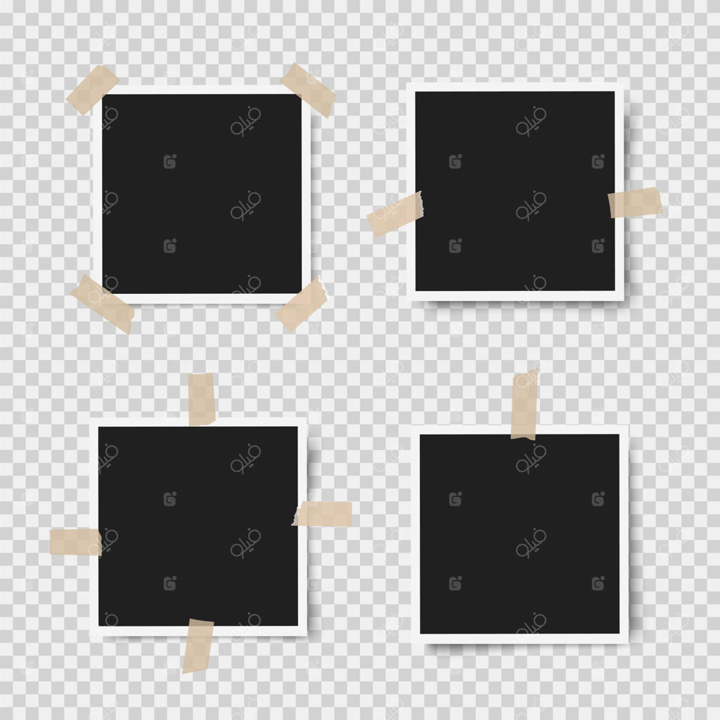 قاب عکس‌های واقعی با سایه و نوار چسبنده