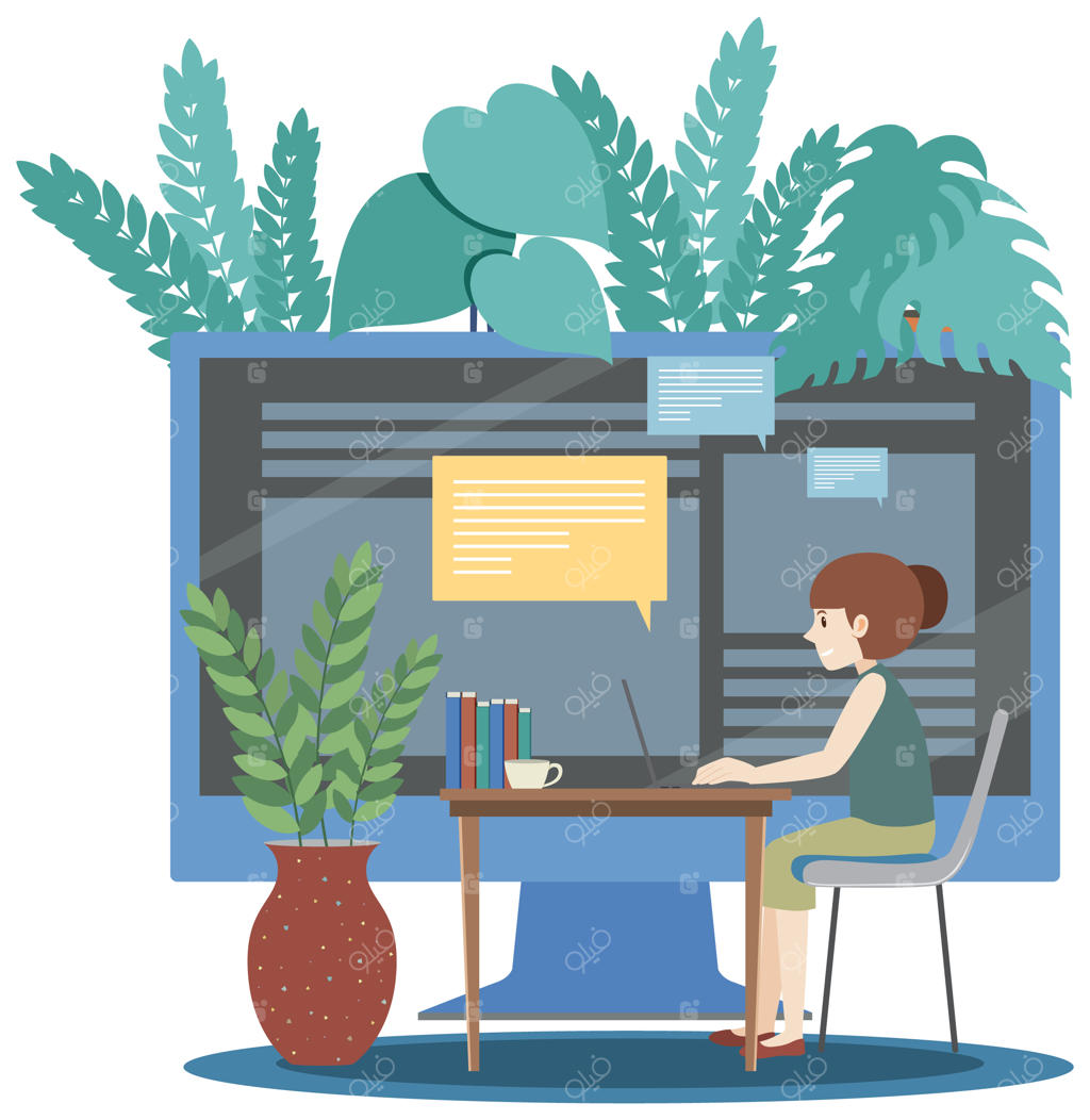 مفهوم کار در خانه به سبک طراحی تخت