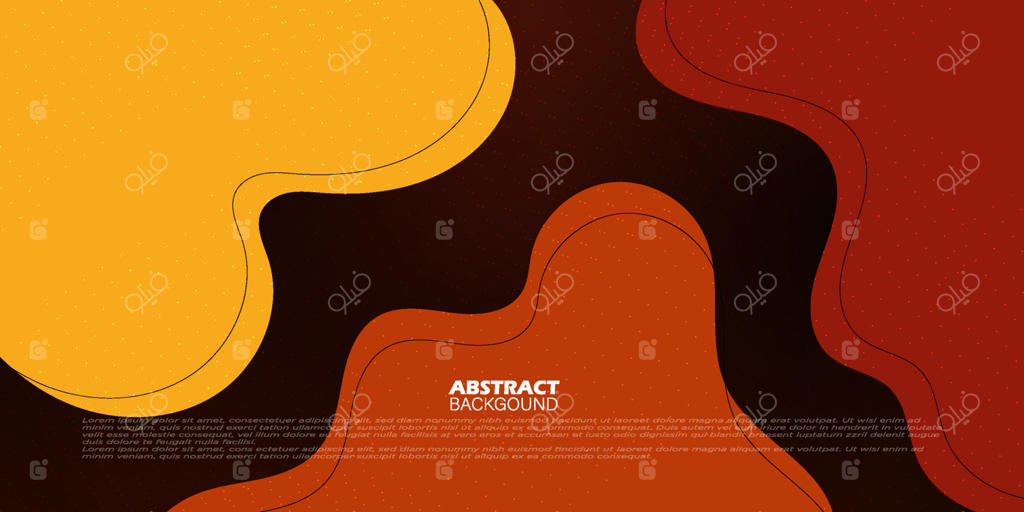 پس‌زمینه مدرن و پریمیوم تیره با موج‌های انتزاعی و ترکیب ملایم رنگ‌های گرادینت قرمز و نارنجی. فایل وکتور EPS10