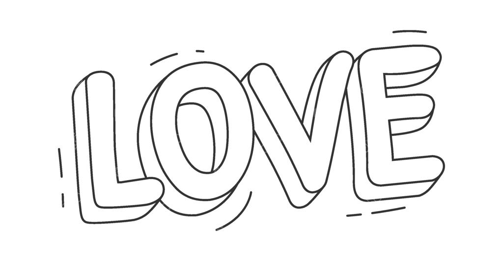 طراحی مدرن و خطی نوشته عشق