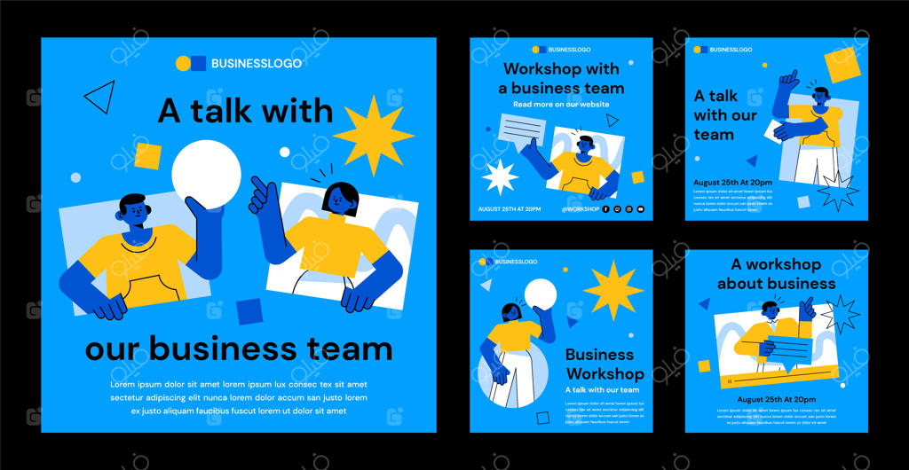 پست‌های اینستاگرام کارگاه کسب‌وکار با طراحی تخت