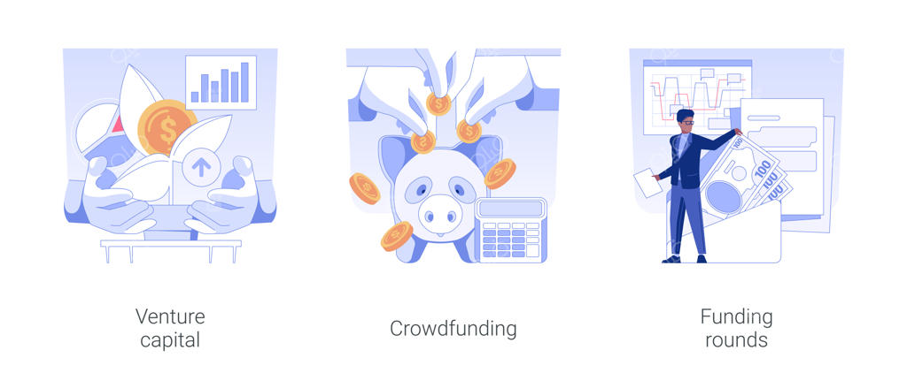 جذب سرمایه برای استارتاپ - تصاویر وکتور مفهوم به روز