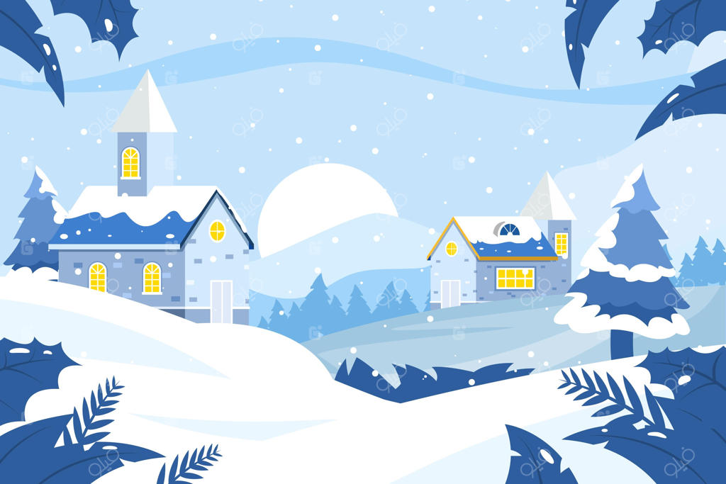 منظره زمستانی با طراحی ساده