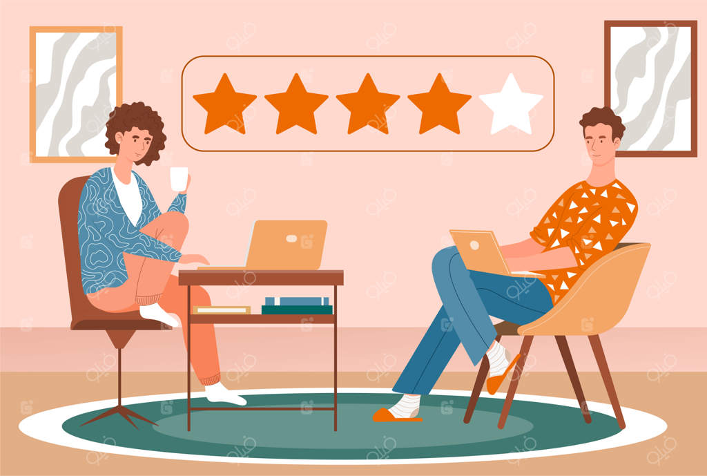 مردم نظرات خود را می‌گویند، مرد و زن به محصول یا خدمات ستاره می‌دهند؛ دیدگاه‌های مثبت کاربران