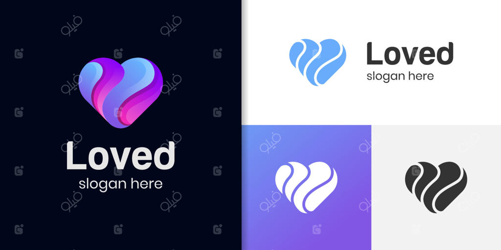 قالب وکتور طراحی لوگوی قلب. نماد عشق روز ولنتاین. عنصر طراحی آیکون وکتور پزشکی و سلامت قلب و عروق