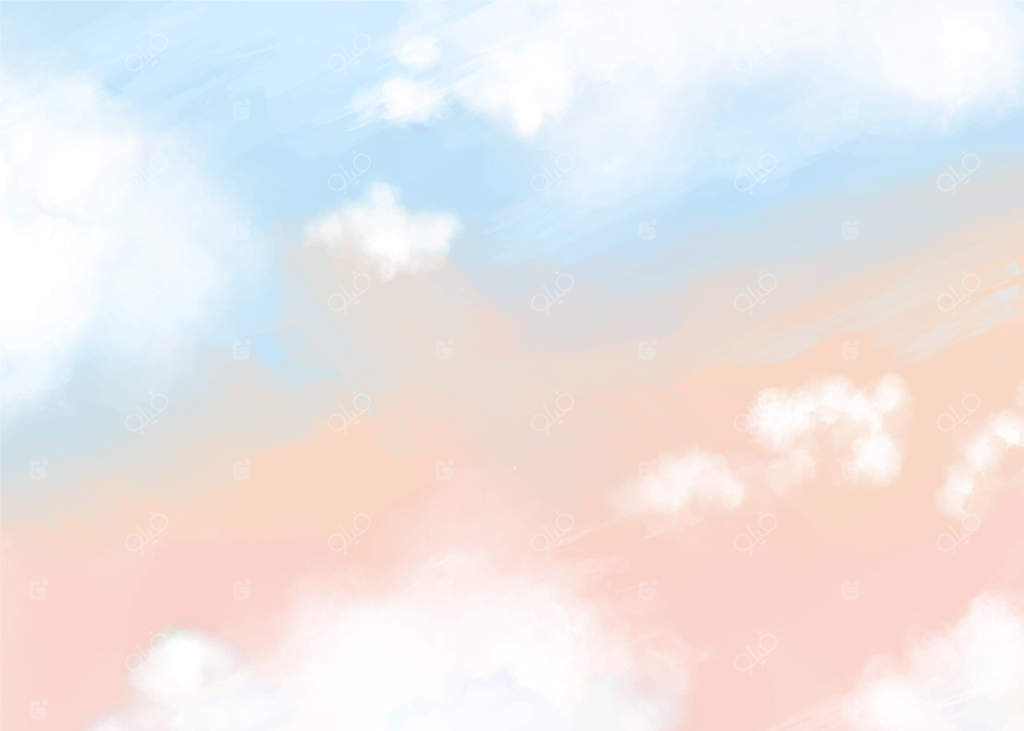پس‌زمینه آبرنگ آسمان پاستلی دستی طراحی شده