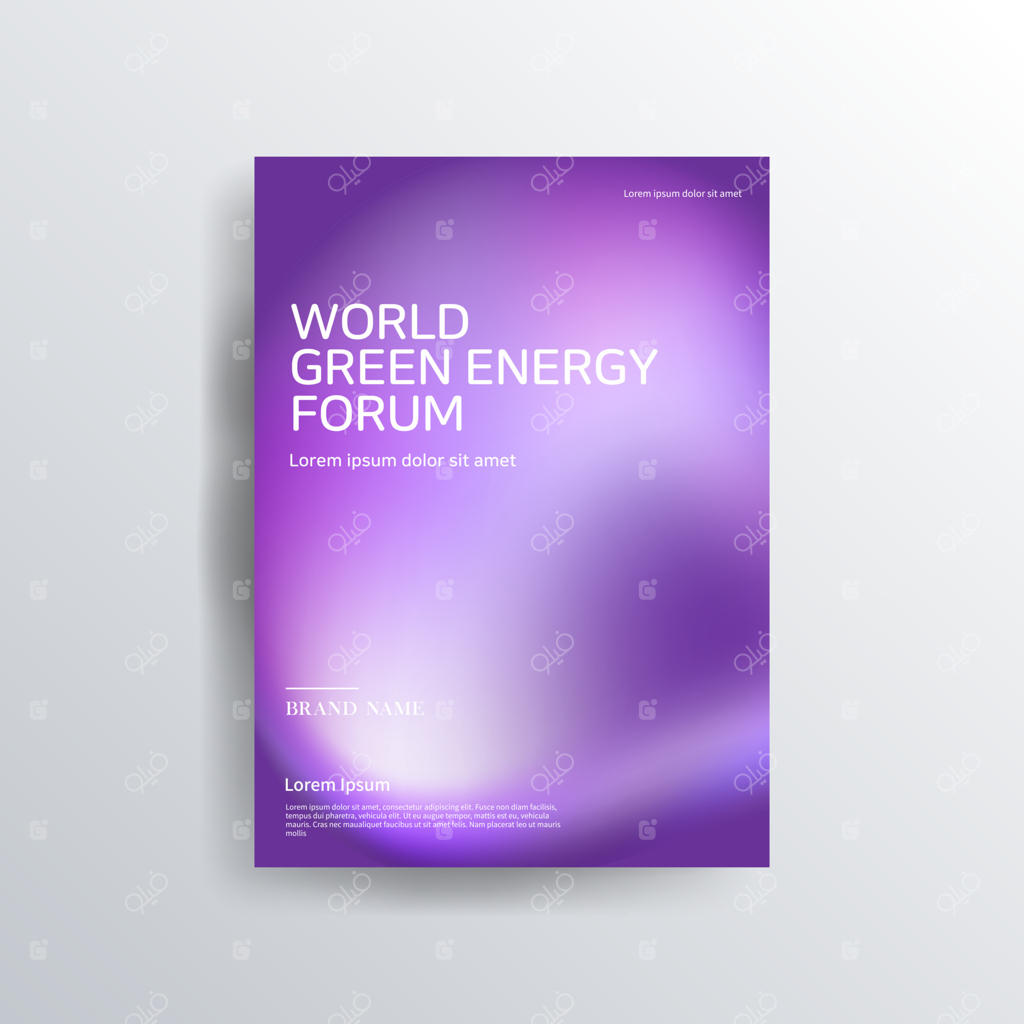 طراحی بروشور رنگارنگ، طراحی جلد انتزاعی، پس‌زمینه براق و رنگین‌کمانی