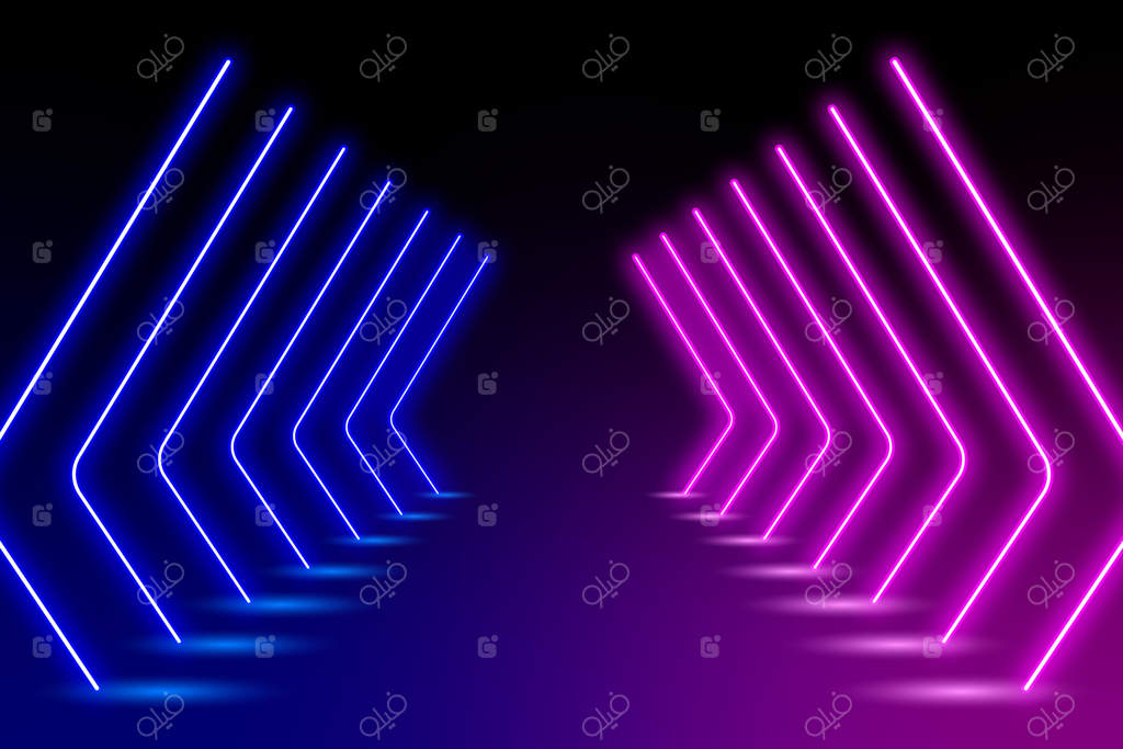 زمینه‌ای از نورهای نئون انتزاعی