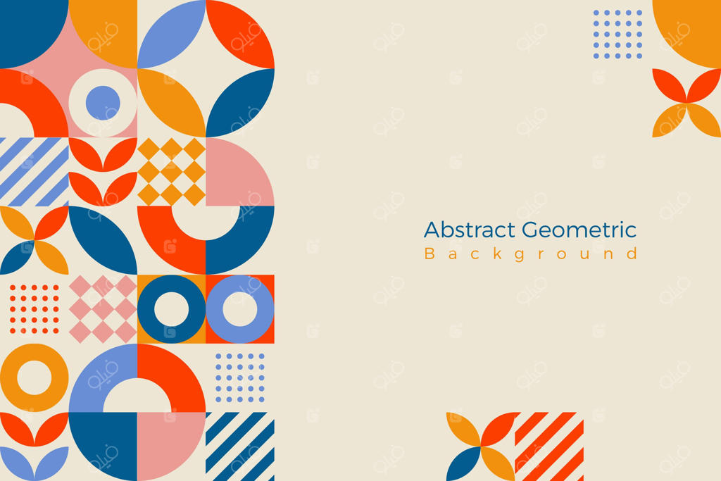 پس‌زمینه‌ای انتزاعی با اشکال هندسی