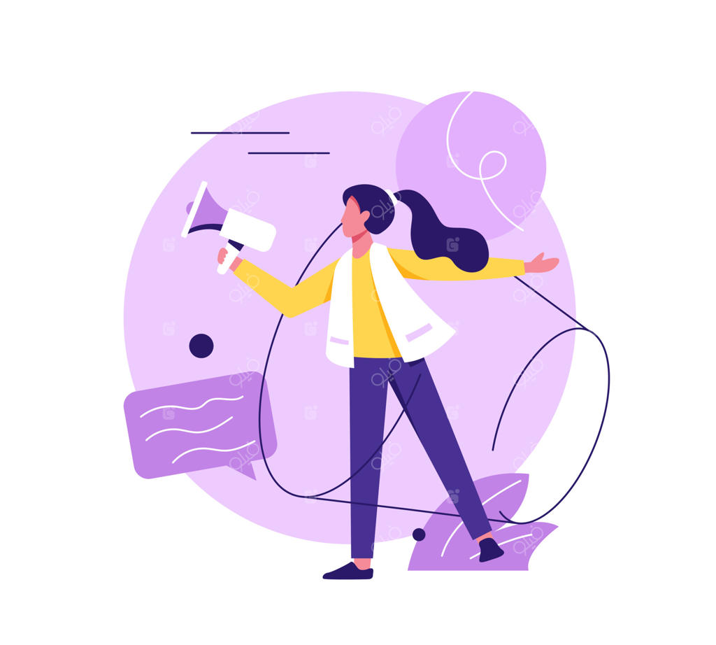 اعلامیه در شبکه‌های اجتماعی و تبلیغات بازاریابی اینترنتی با بلندگو