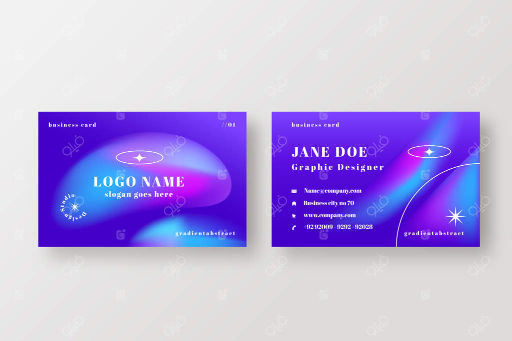 کارت ویزیت هندسی با گرادیان رنگی