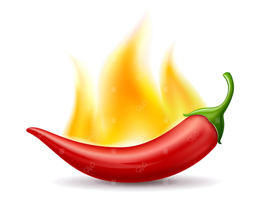 فلفل چیلی قرمز و آتش