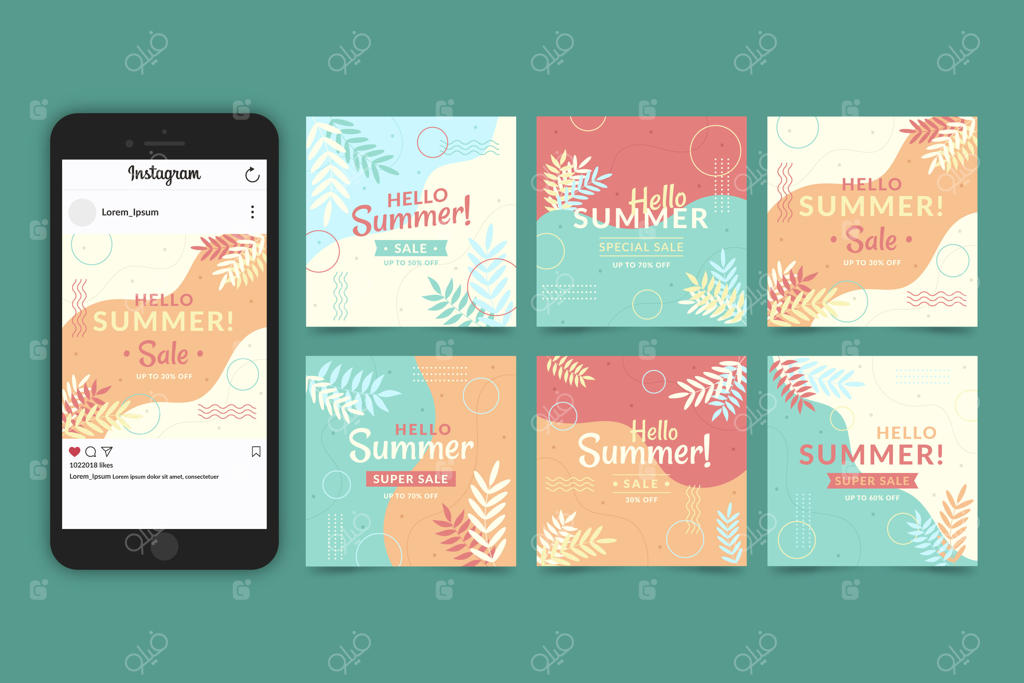 مجموعه استوری‌های اینستاگرام برای تخفیف‌های تابستانه