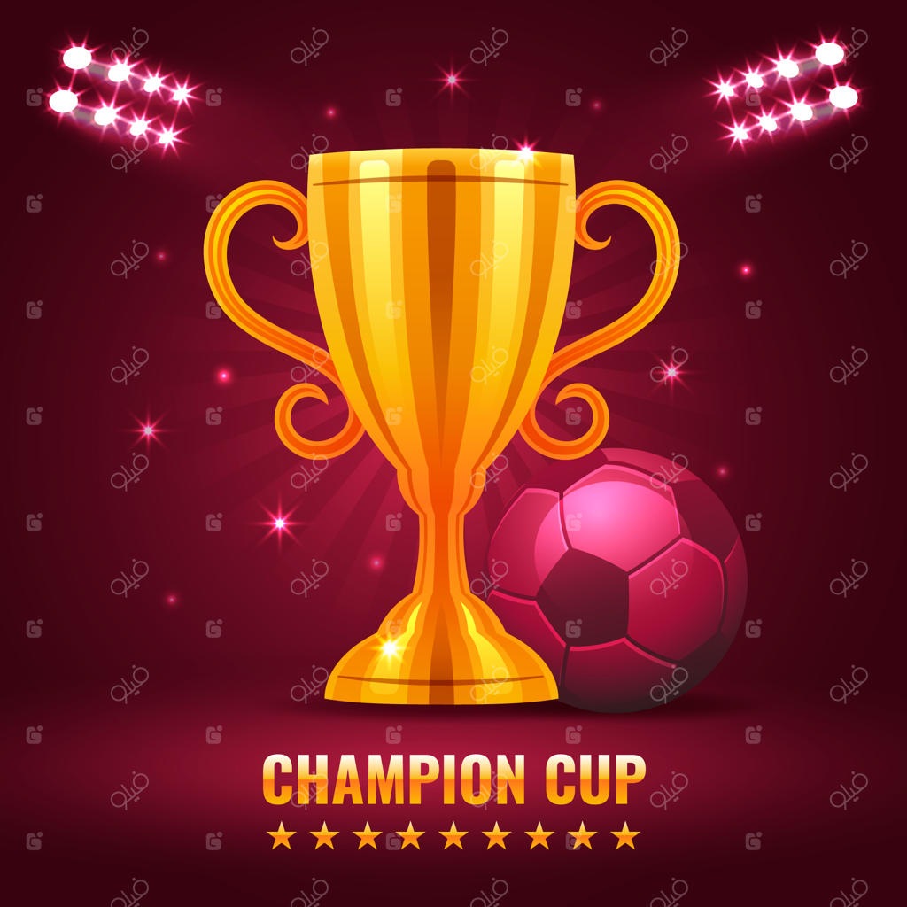 تصویرسازی جام قهرمانی فوتبال با گرادینت