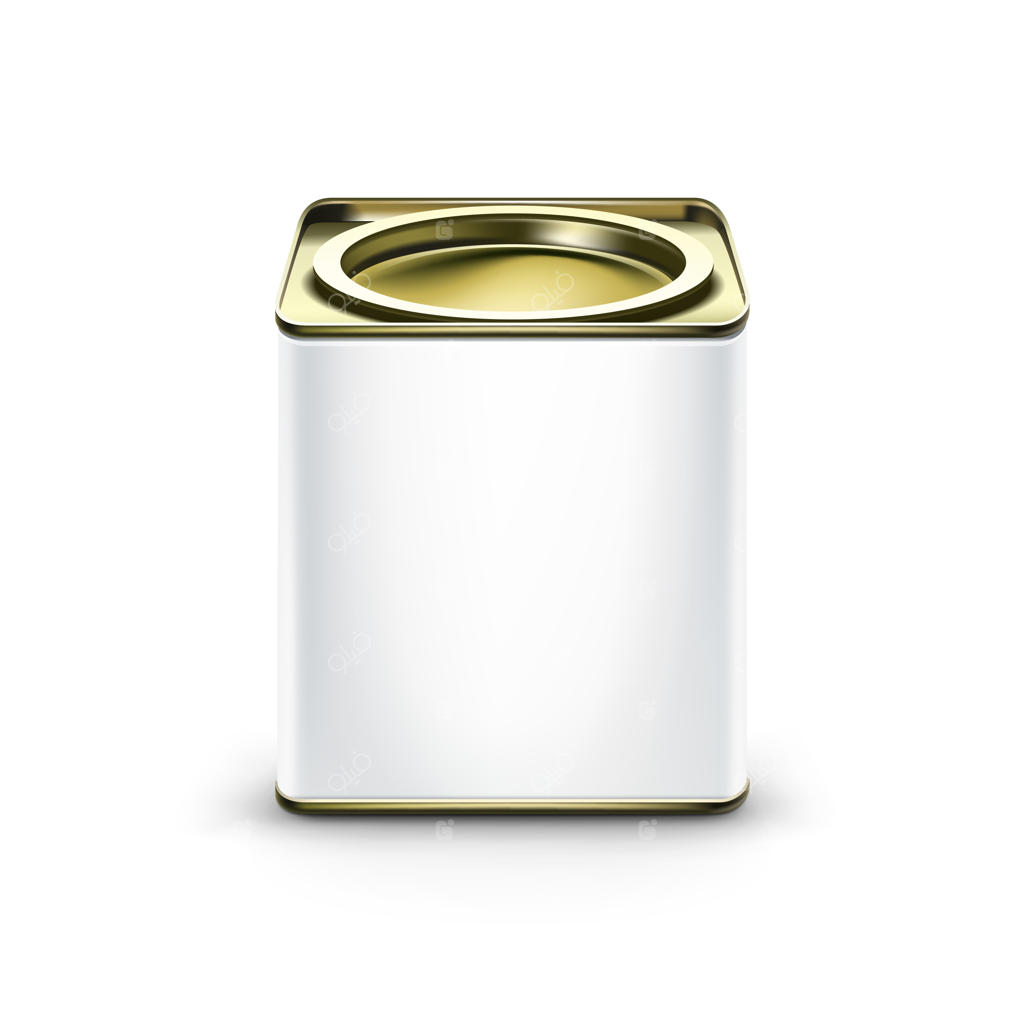 قوطی سفید بسته‌بندی برای چای یا قهوه