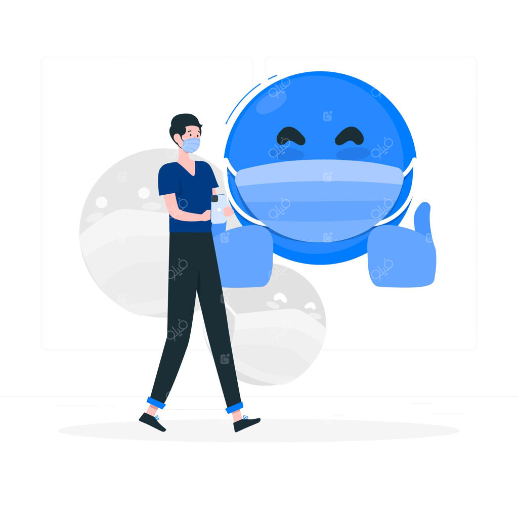 تصویر مفهومی ایموجی ماسک صورت