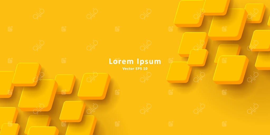 پس‌زمینه انتزاعی زرد با ترکیب مکعب‌های مورب