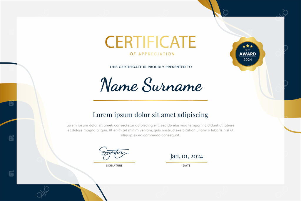 طراحی قالب شیک برای گواهینامه