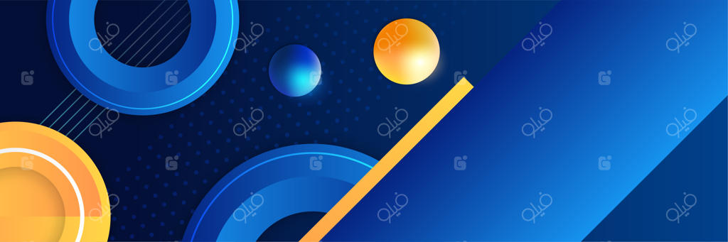 مجموعه‌ای از بنرهای انتزاعی مدرن با طراحی هندسی ممفیس در زمینه آبی