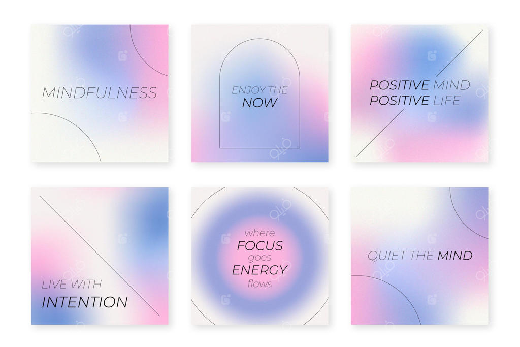 مجموعه پست‌های انگیزشی الهام‌بخش با طراحی گرادیان برای اینستاگرام