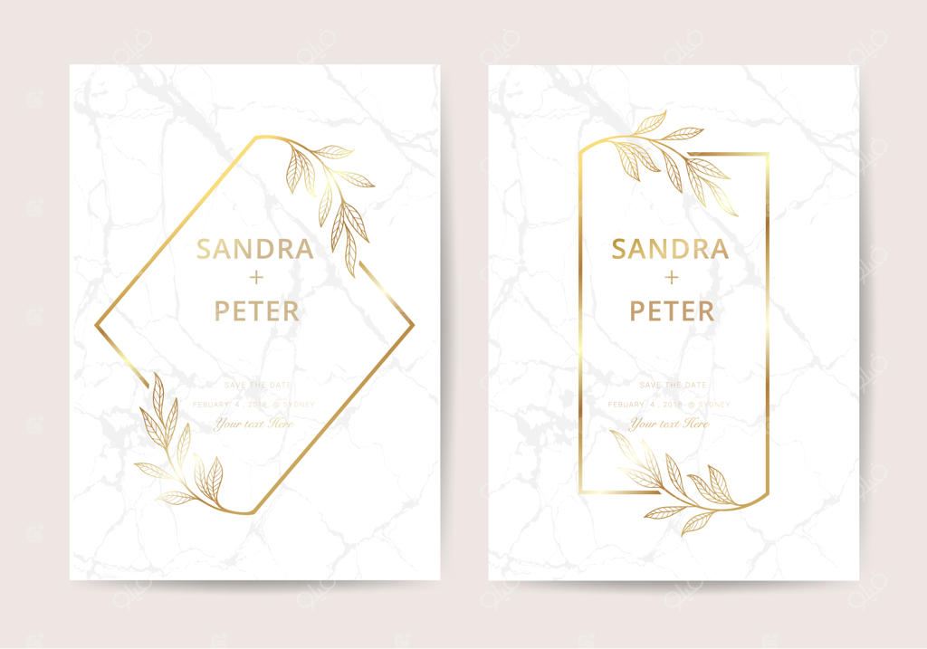 کارت دعوت عروسی با طراحی لوکس و مرمرین