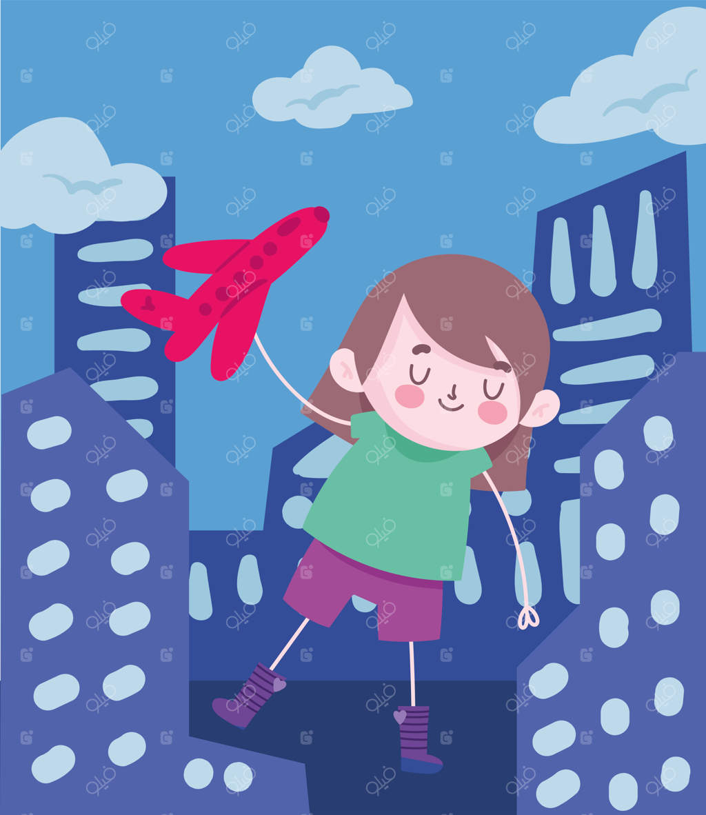 پسری در حال بازی با هواپیما