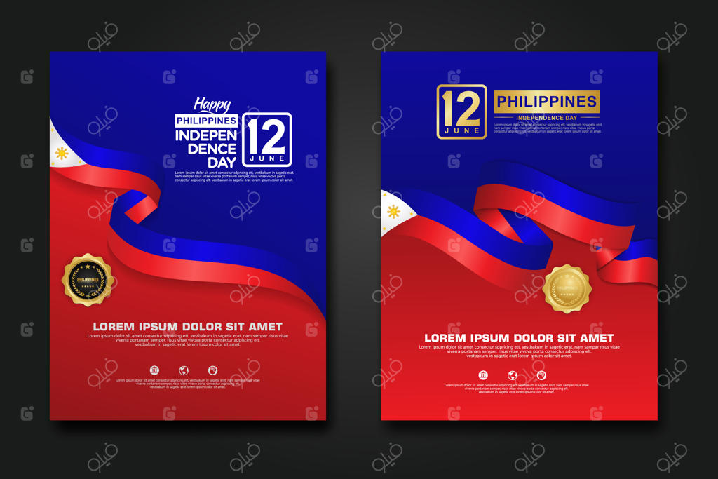 طراحی پوستر روز استقلال فیلیپین - قالب پس‌زمینه شاد
