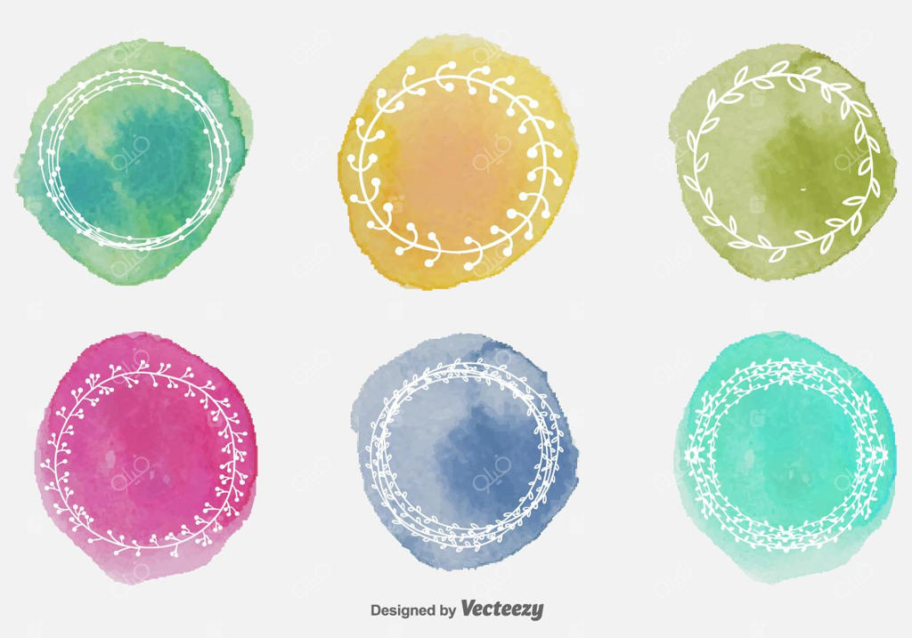 قاب‌های حلقه‌ای با نقاشی آبرنگی