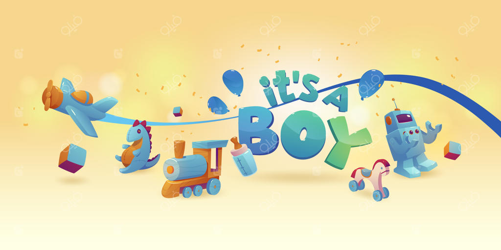 بنر جشن سیسمونی به سبک کارتونی