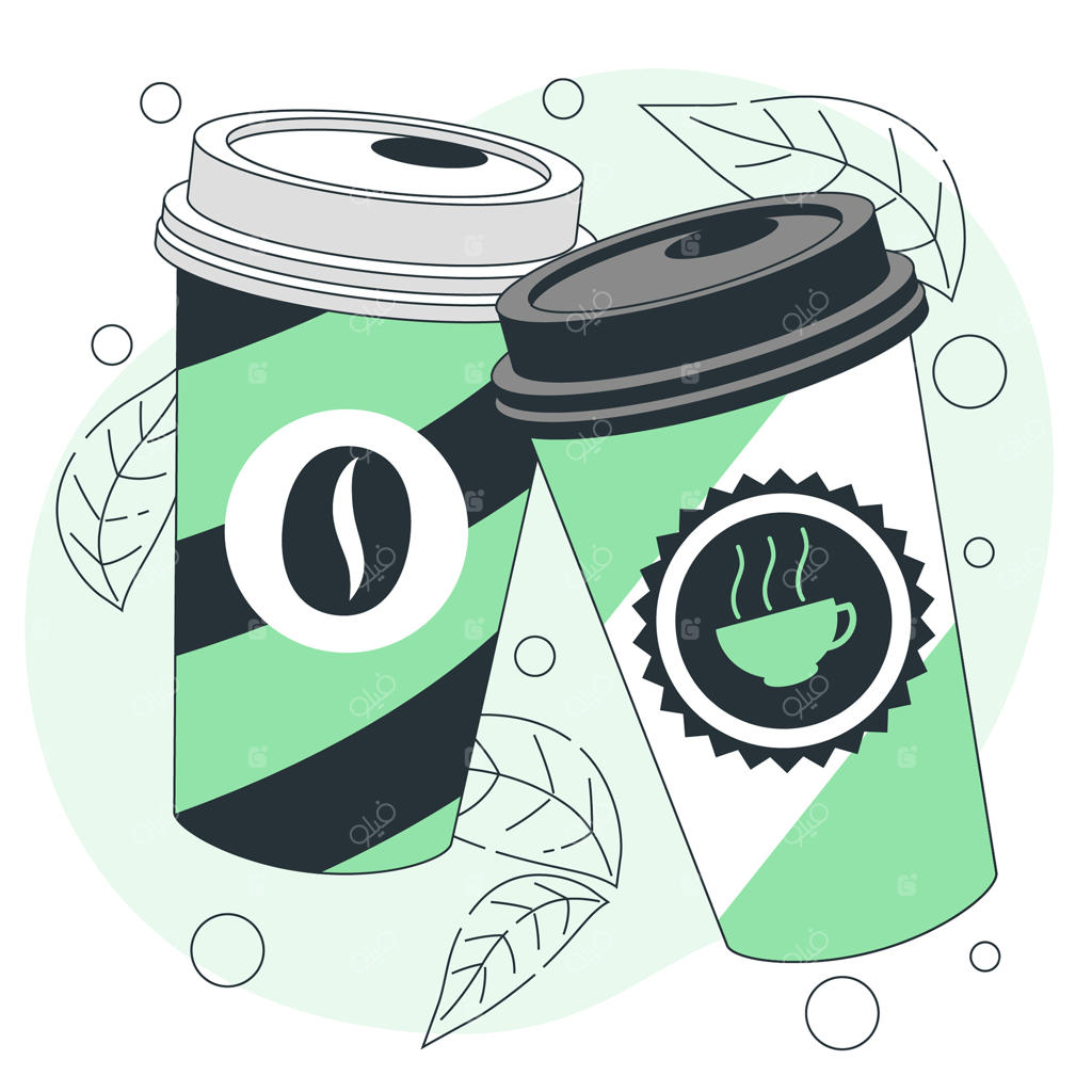 تصویرسازی مفهومی فنجان قهوه