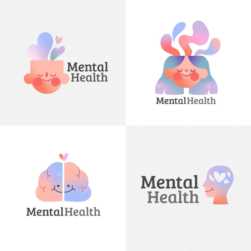مجموعه لوگوهای سلامت روان با طراحی گرادیانت