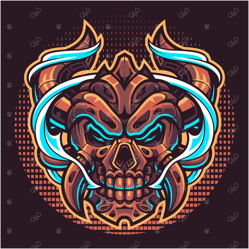 لوگوی شمایل شیطانی جمجمه