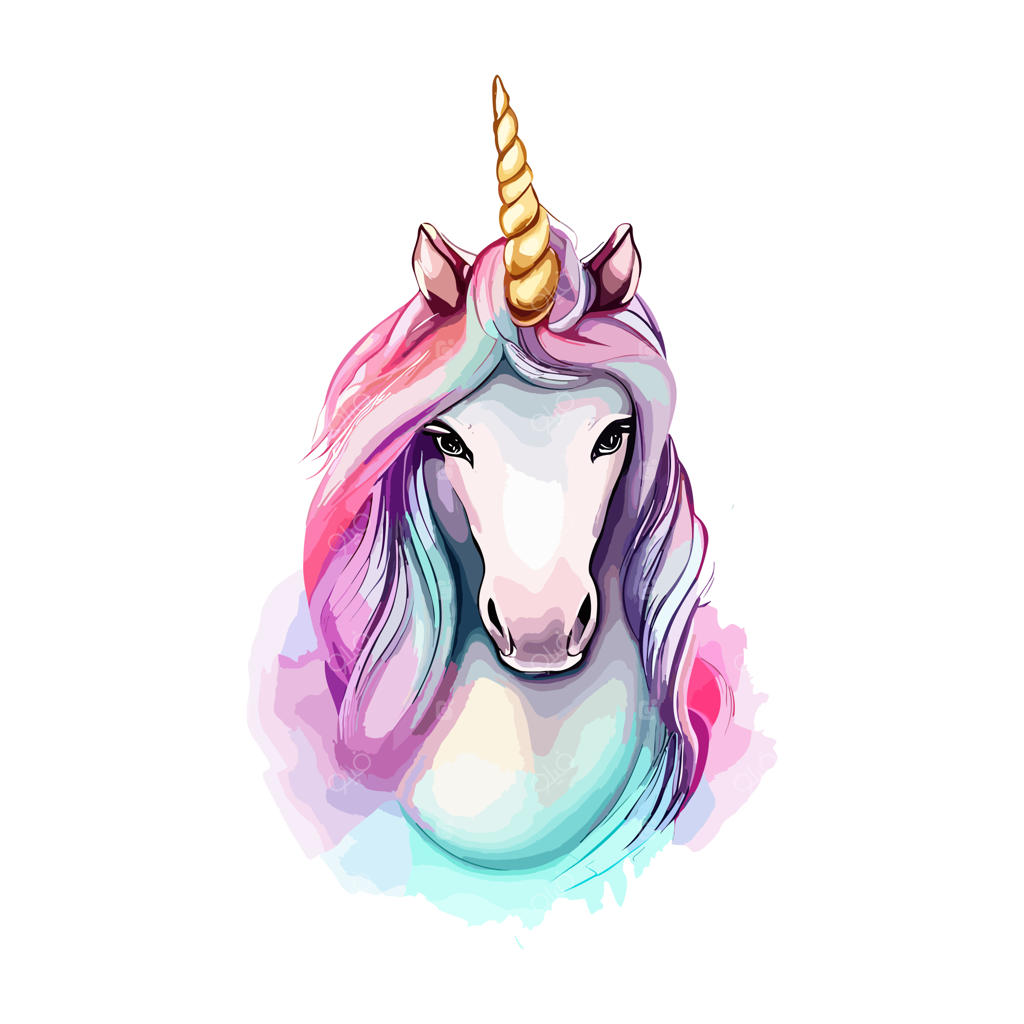 تک‌شاخ رویایی: نماد جادوی شاد با آبرنگ