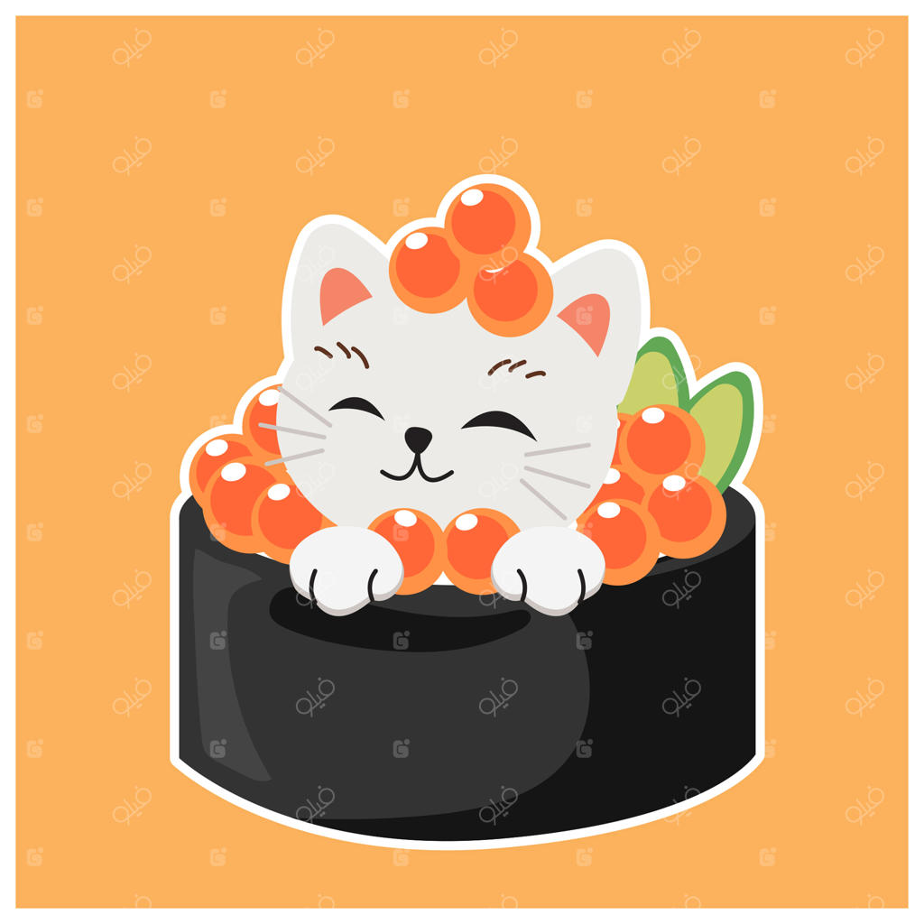 گربه بامزه در سوشی