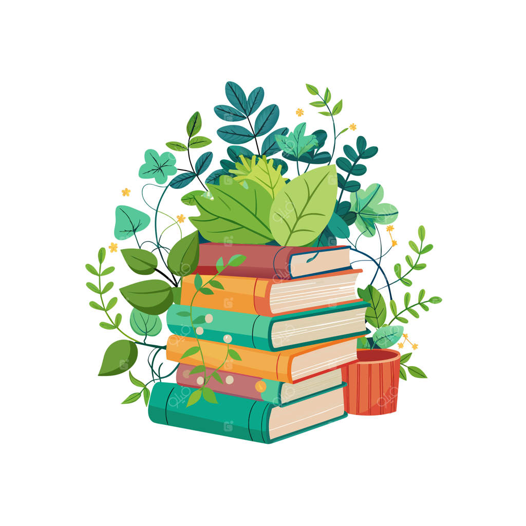 تصویرسازی مفهومی از چیدمان کتاب‌ها به صورت وکتور