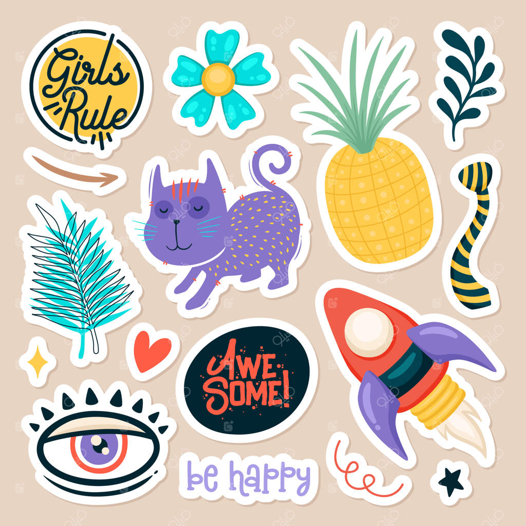 مجموعه‌ای از برچسب‌های بامزه