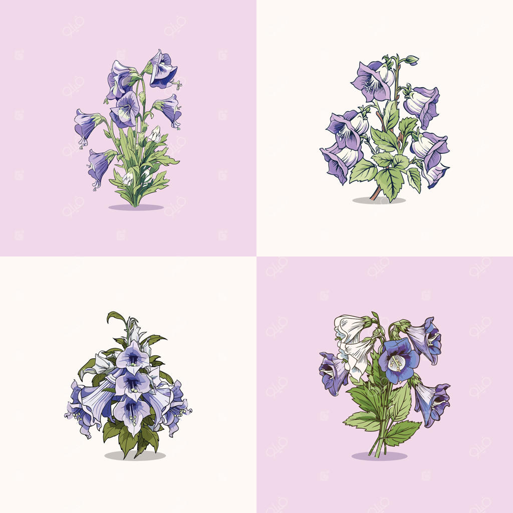 تصویر کلیپ آرت گل زنگوله‌ای کانتربری