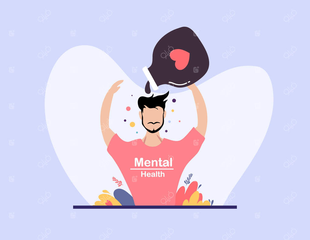 طرح وکتور سلامت روان برای رویداد روز جهانی سلامت روان