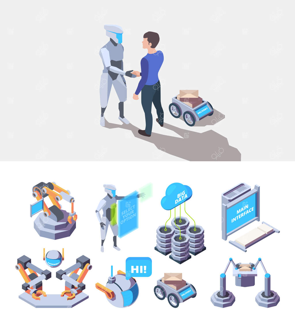 فرآیندهای رباتیک: مهندسی تولید صنعت هوشمند و خدمات تولیدی کارخانه‌ای ایزومتریک. سیستم رباتیک و فناوری هوشمند اتوماسیون