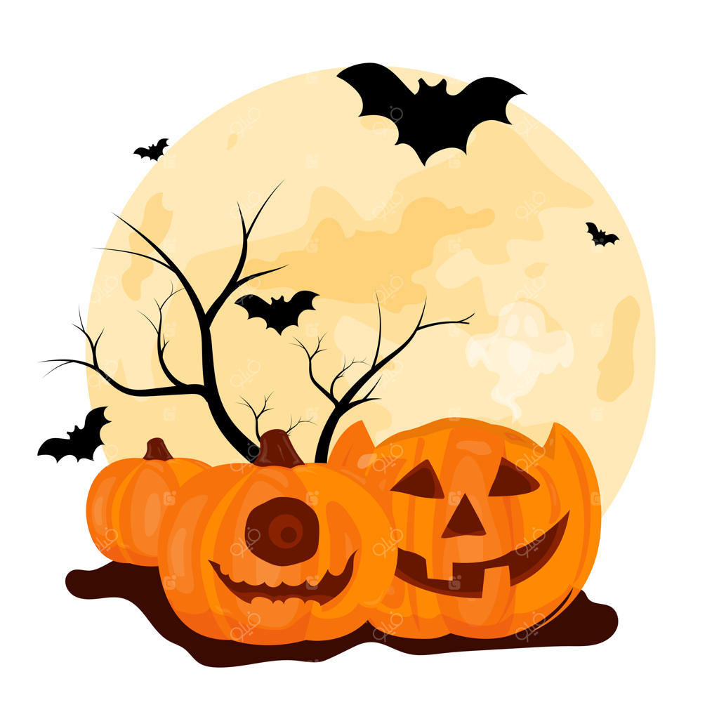 طرح پس‌زمینه هالووین با کدو تنبل