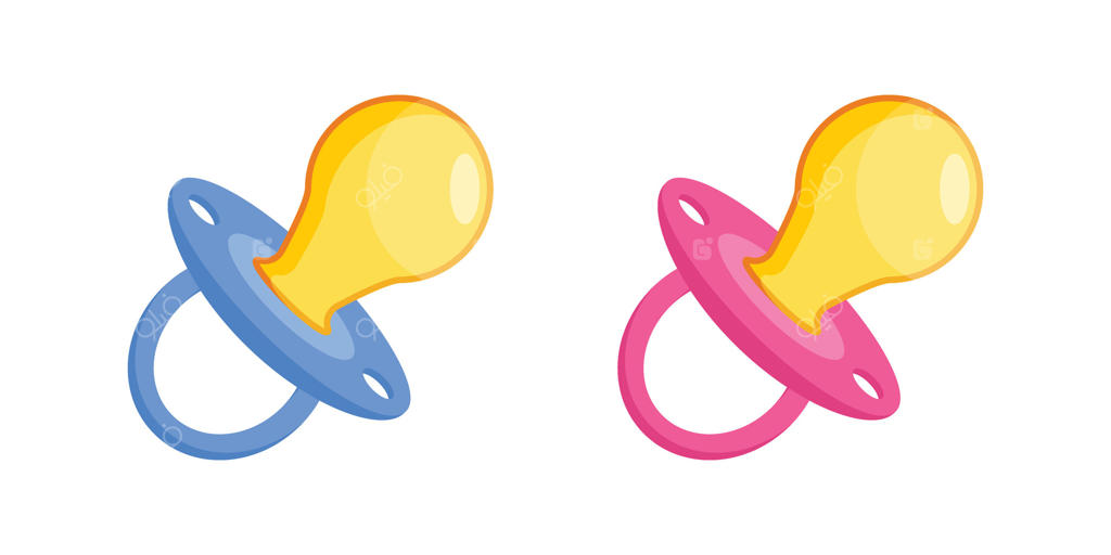 آیکون پستانک نوزاد به سبک تخت. طرحی از پستانک کودک بر روی پس‌زمینه‌ای جدا. مفهوم کسب‌وکار نشان دندان‌گیر.