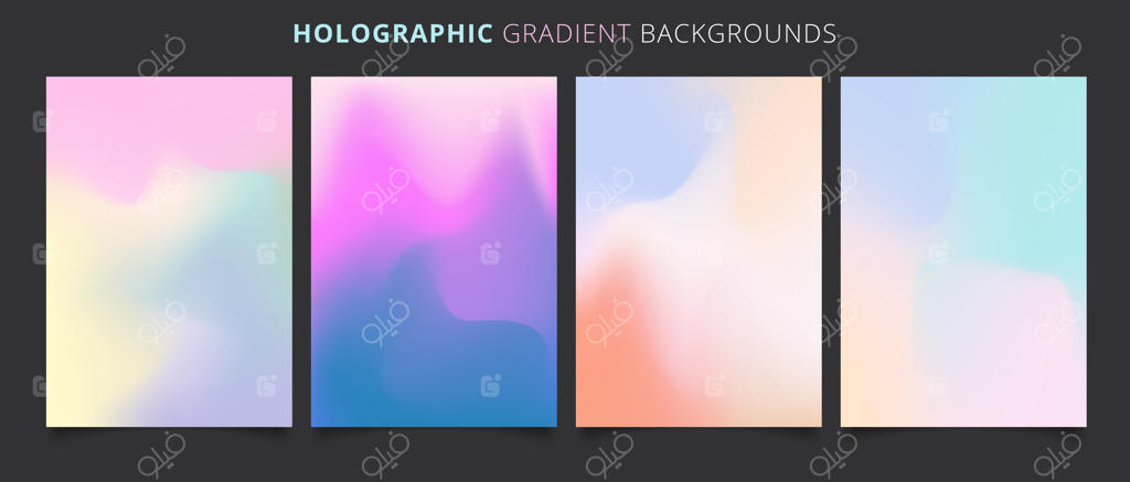 الگوی پس‌زمینه رنگارنگ با گرادیان‌های هولوگرافیک