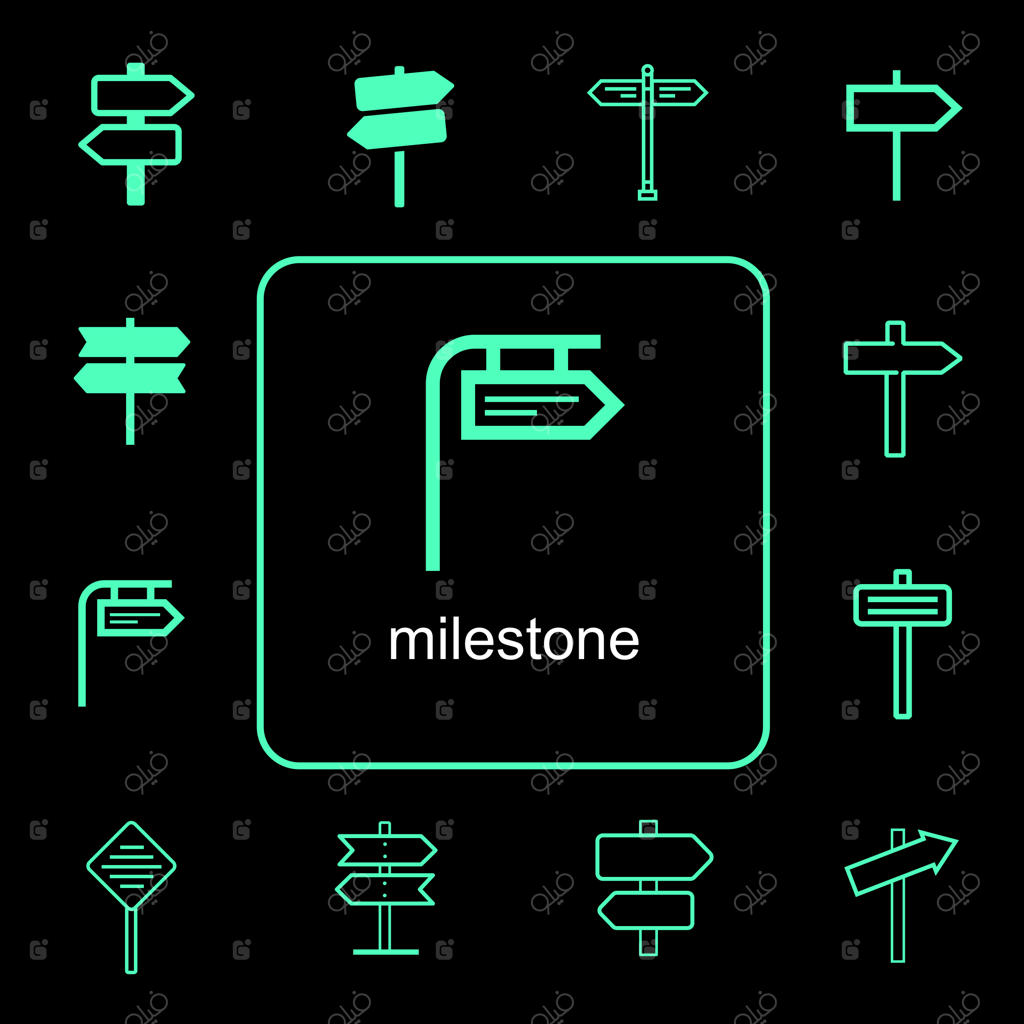 مجموعه آیکون تابلو راهنما