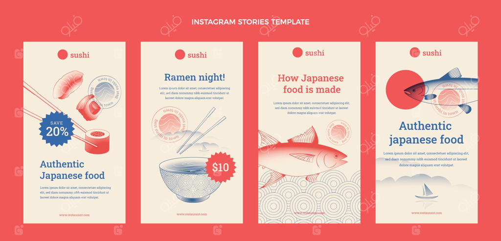 طراحی تخت برای استوری‌های اینستاگرام غذایی