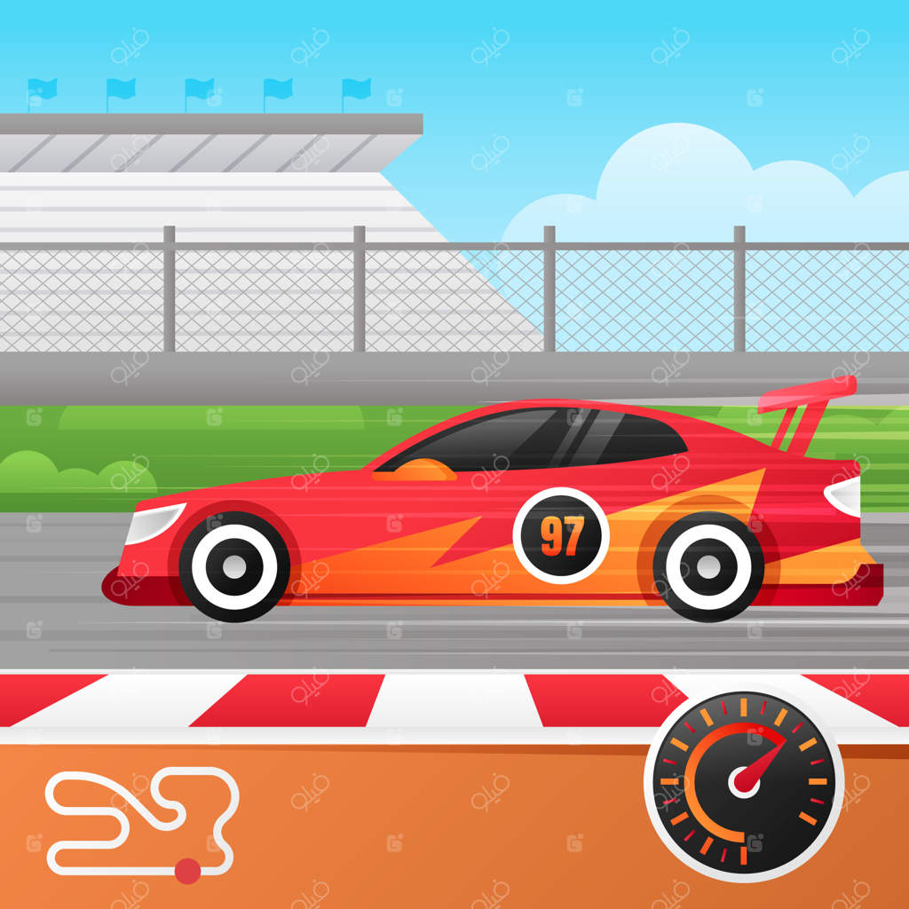 تصویرسازی مسابقه ماشین با گرادیانت