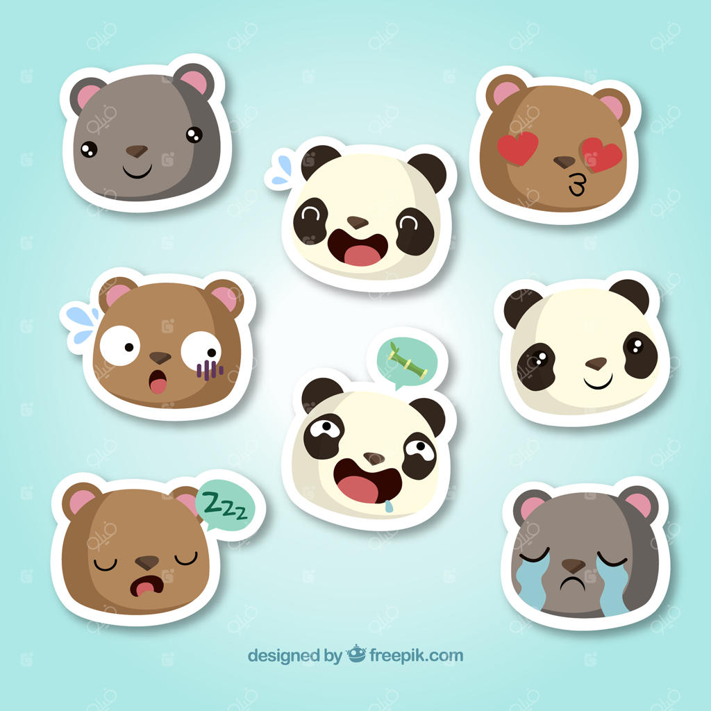 مجموعه‌ای از برچسب‌های خنده‌دار حیوانات