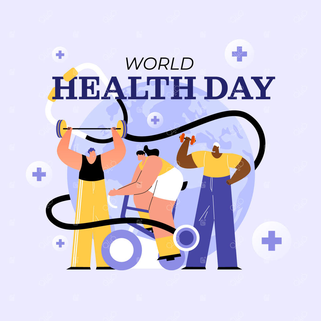 تصویرسازی تخت برای جشن روز جهانی بهداشت