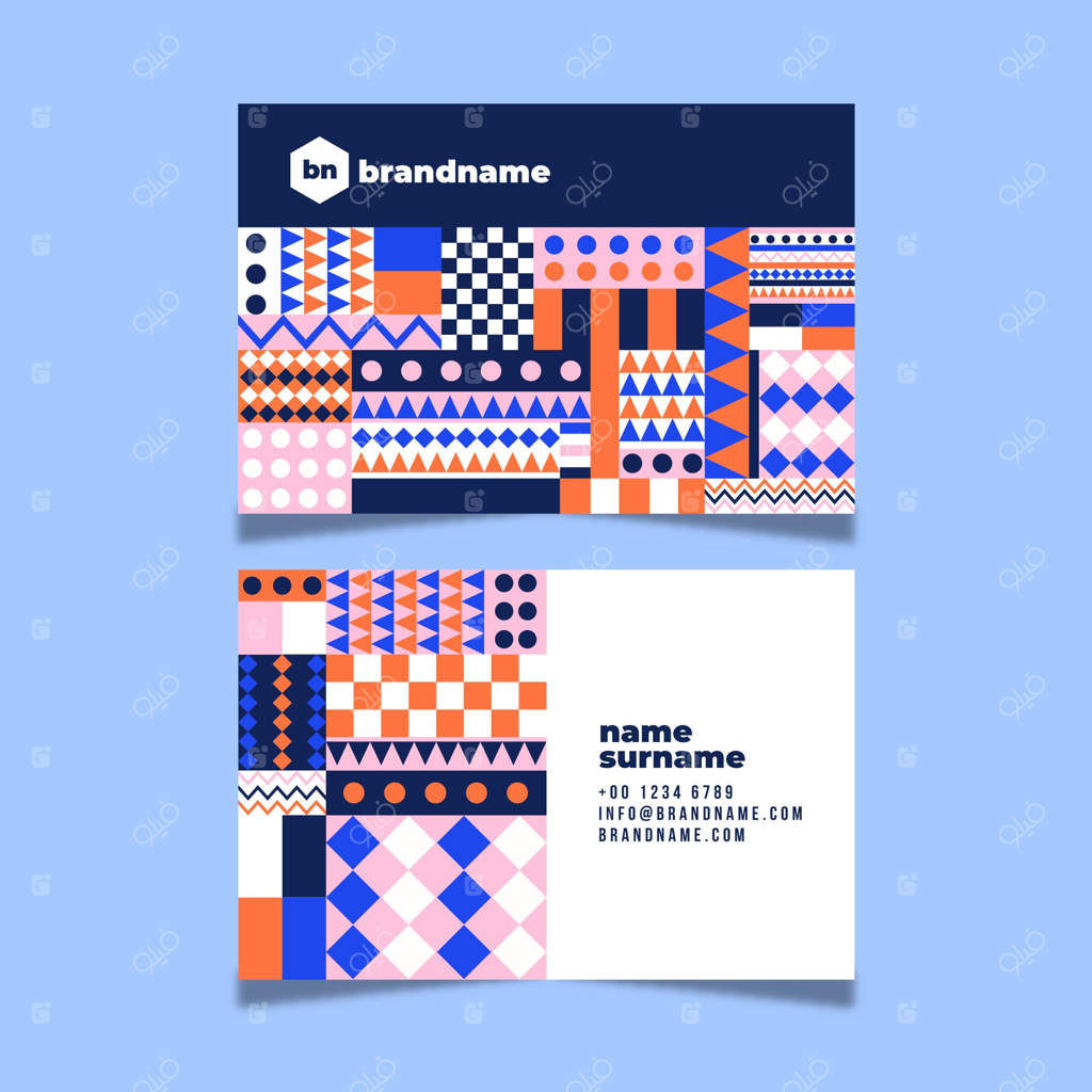 قالب کارت ویزیت رنگارنگ