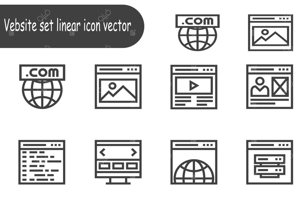 مجموعه آیکون‌های خطی وب‌سایت