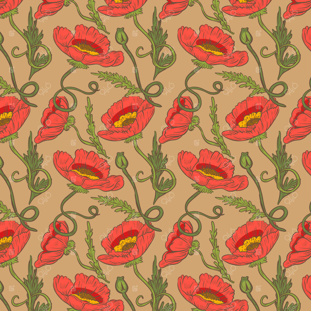 طرح دستی گل شقایق